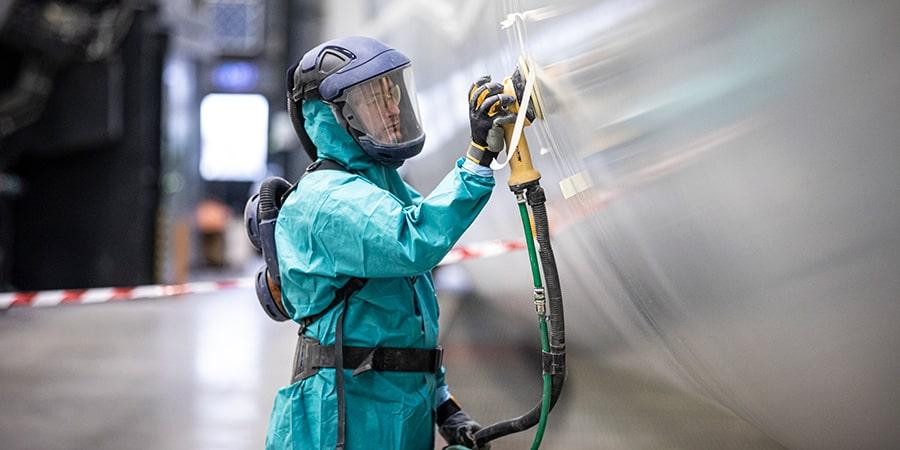 Image showing a person at work at an industry